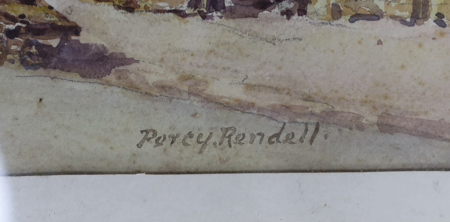 Percy Rendell (1872-1955), watercolour, 'Pump Pail, Croydon', signed, 23 x 35cm